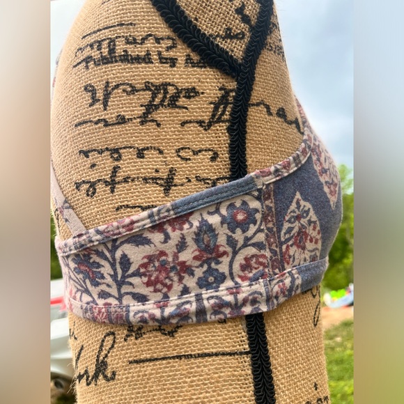 CHASER intimates • soft boho strappy patchwork floral print bralette •size small - Picture 13 of 16